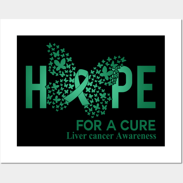 Hope For A Cure Butterfly Gift  Liver cancer 2 Wall Art by HomerNewbergereq